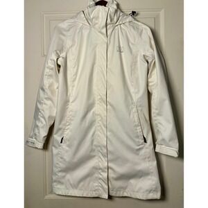 Helly Hansen Womens‎ S White Aden Waterproof Breathable Hooded Long Rain Jacket